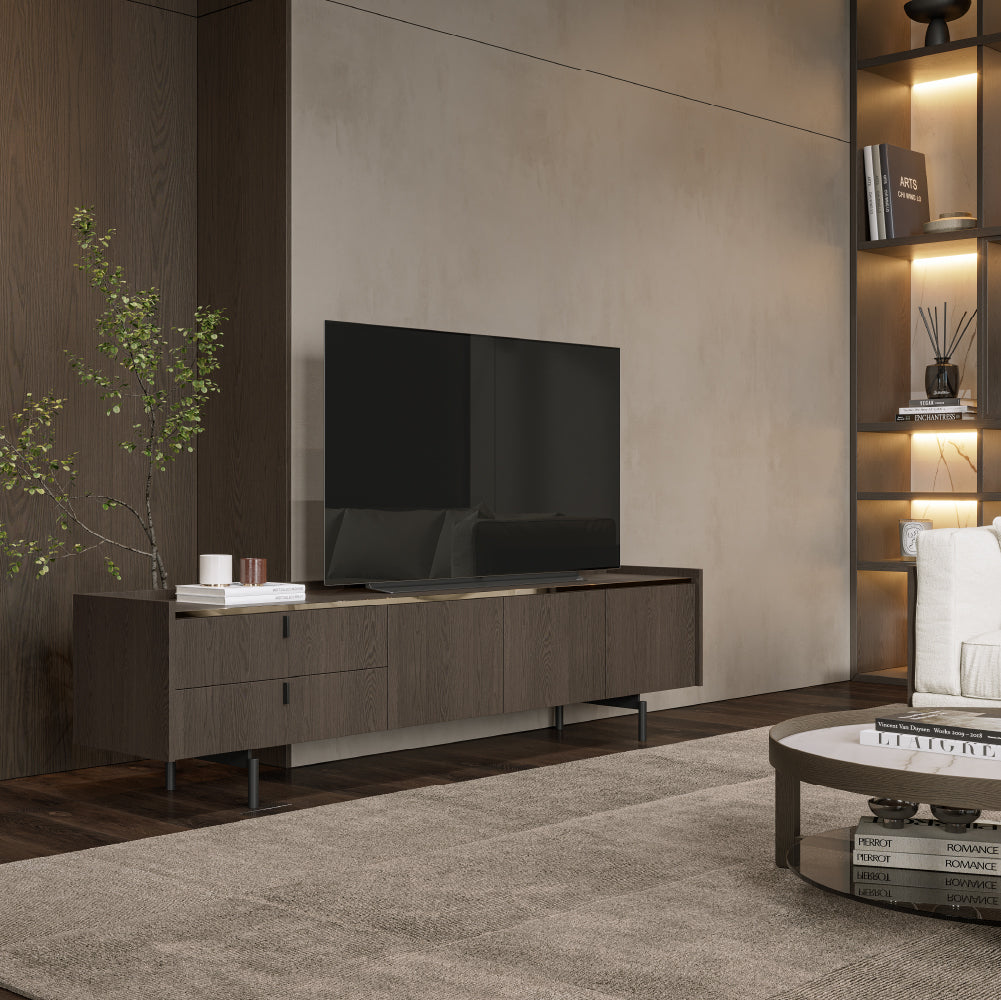 Brera 210cm TV Stand with 3 Doors and 2 Drawers