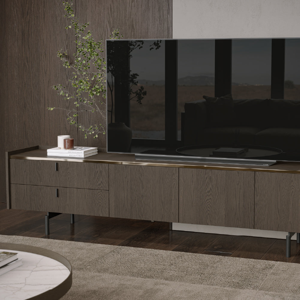 Brera 210cm TV Stand with 3 Doors and 2 Drawers