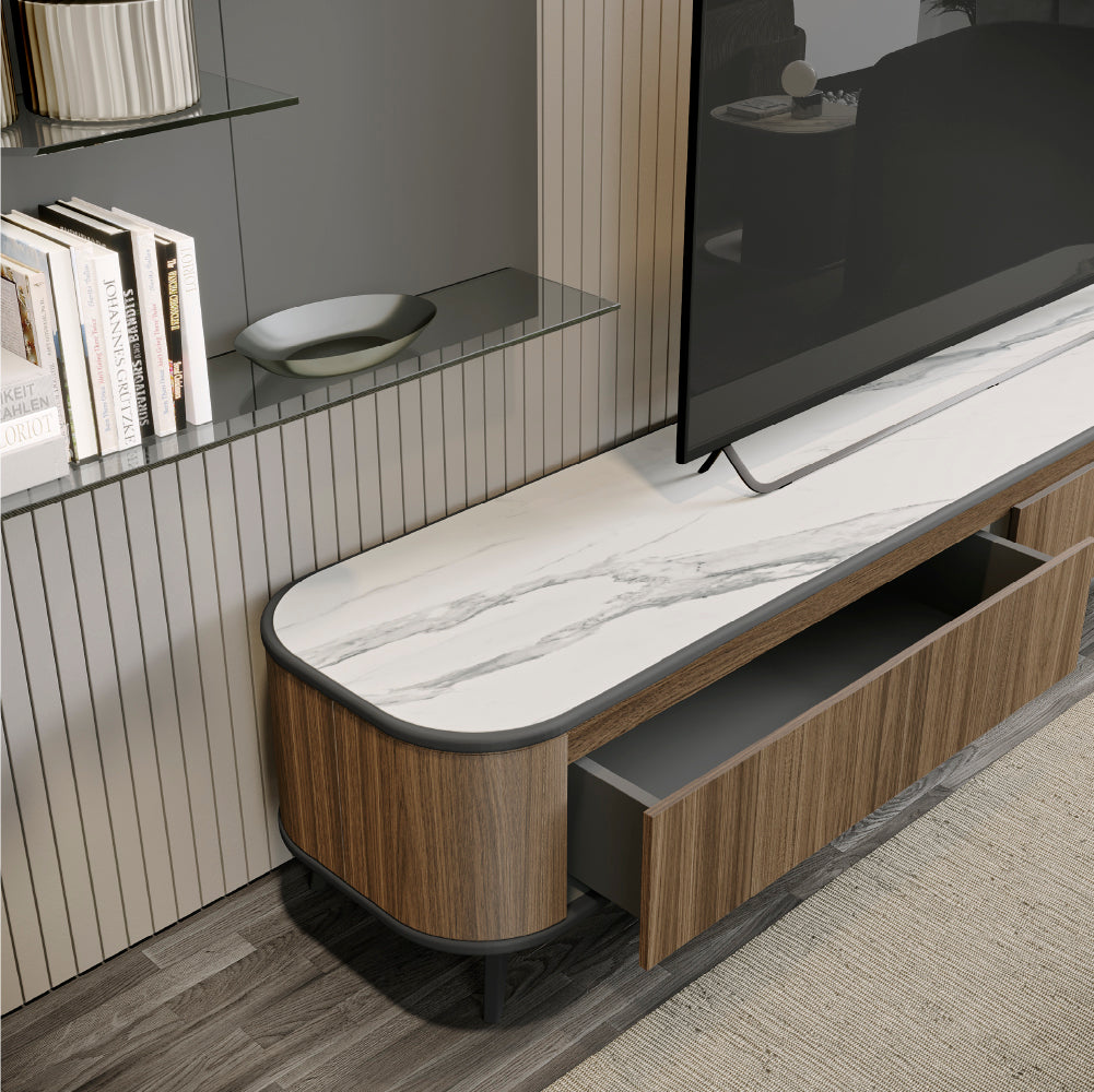 Tepui TV Base with 2 Drawers 220cm with Skirting