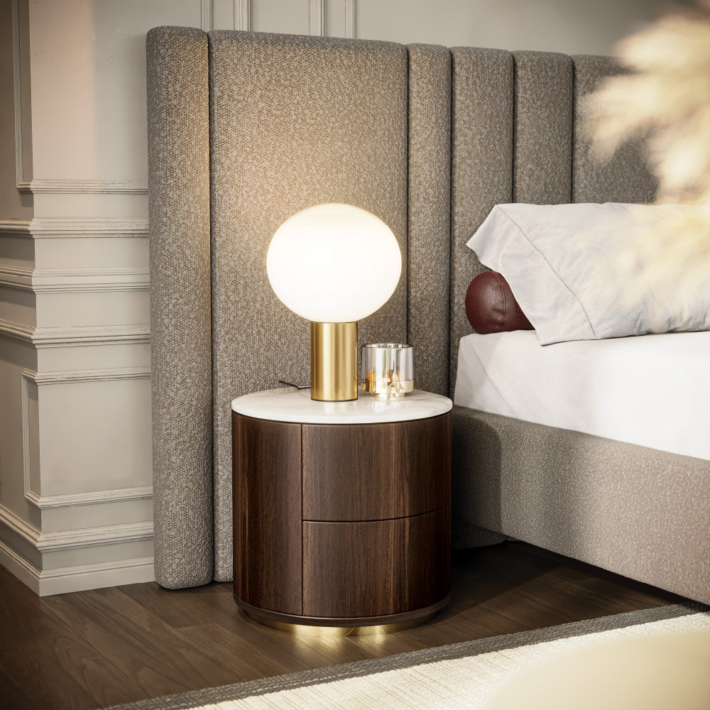 Nightstand with 2 Drawers Ledy