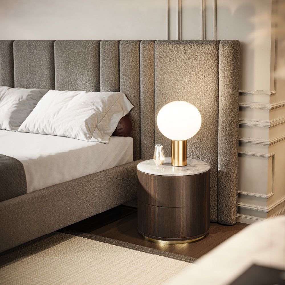 Nightstand with 2 Drawers Ledy